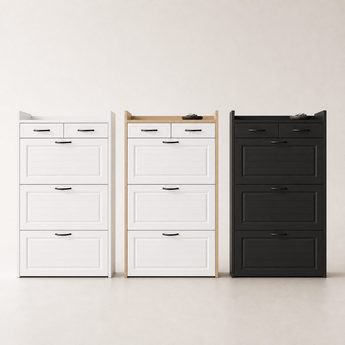 dorevanna shoe cabinet three finishes