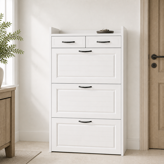dorevanna shoe storage cabinet hero white