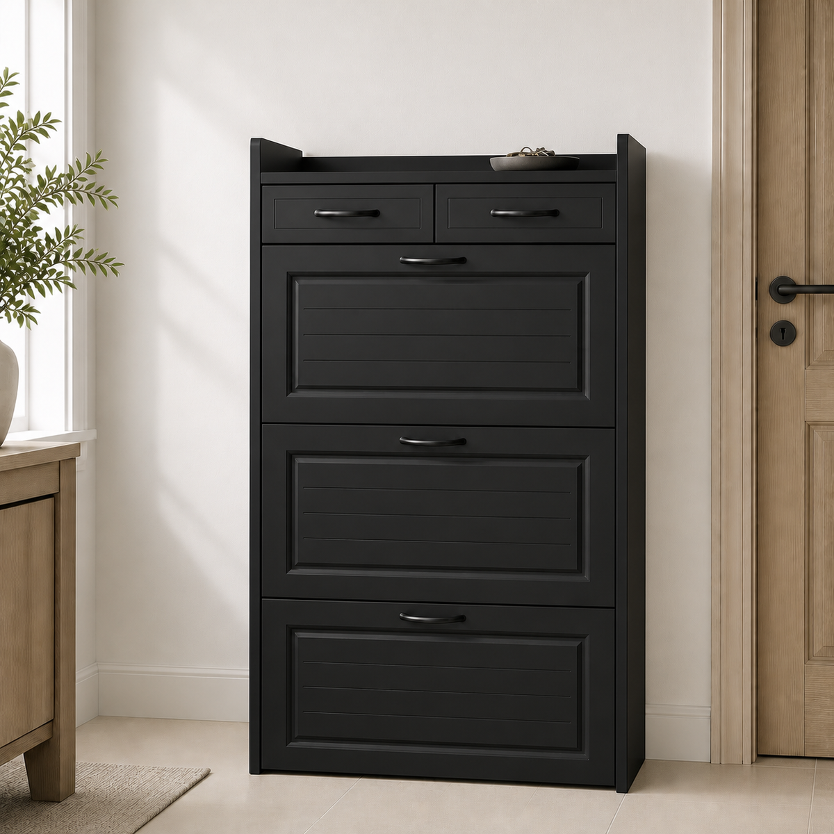 dorevanna shoe storage cabinet variant black